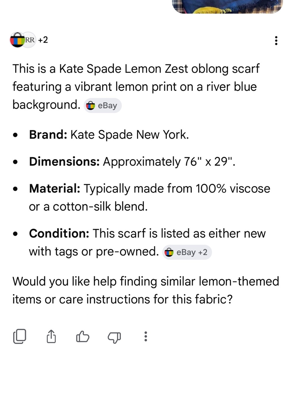kate spade lemon zest oblong scarf - Picture 5 of 5